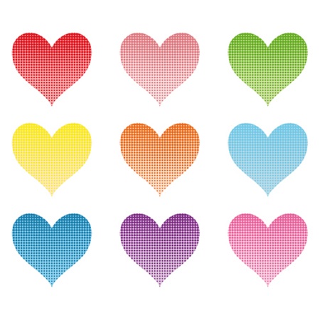 Set of Pop Art Heartsのイラスト素材