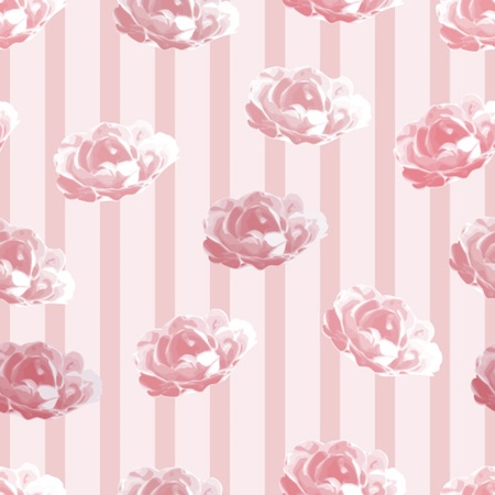 Seamless rose pattern on stripesのイラスト素材