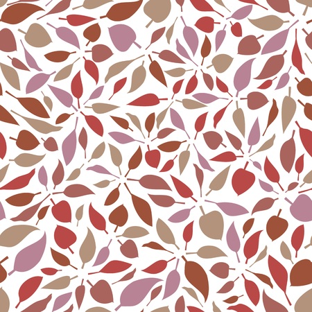 Seamless vector pattern of autumn leaves on white backgroundのイラスト素材