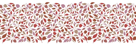 Seamless vector pattern of autumn leaves on white borderのイラスト素材