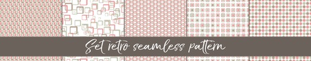 Set of retro seamless background patterns.のイラスト素材