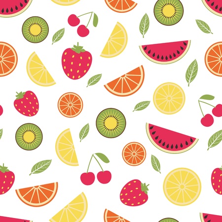 Seamless pattern with summer fruitsのイラスト素材