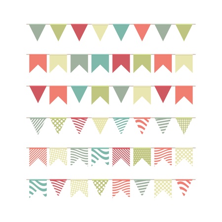 Colorful party flagsのイラスト素材