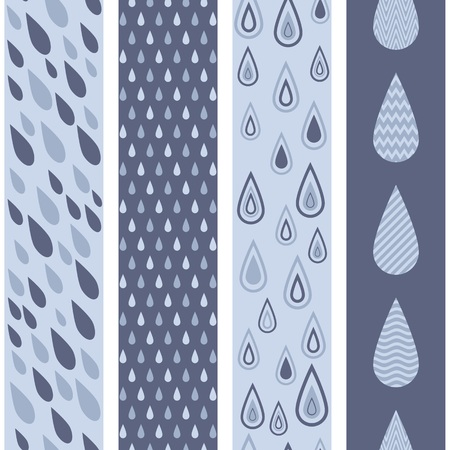 Set of seamless vertical rainy patternsのイラスト素材