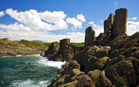 a view of Bombo Headland in Kiama, Australiaの写真素材