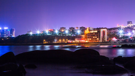 Qingdao Seaside Nightのeditorial素材