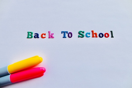 back to school cloured lettering .space ,backgoundの写真素材