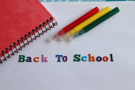 back to school cloured lettering .space ,backgoundの写真素材