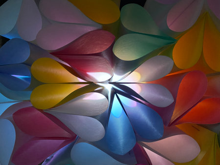 Paper coloured heart shape background images for love and romanceの写真素材