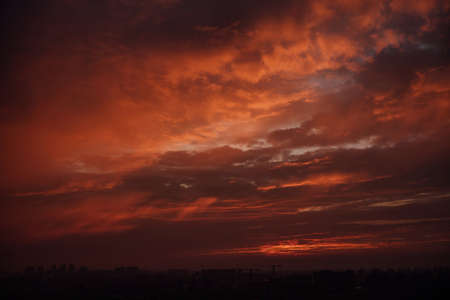 sunset after rainの写真素材