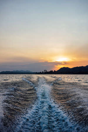 lake at sunsetの写真素材