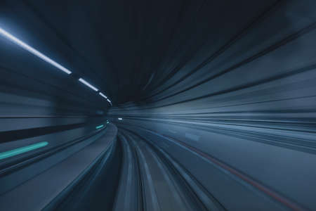 Time-lapse shot of subway passagesの写真素材