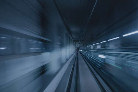 Time-lapse shot of subway passagesの写真素材