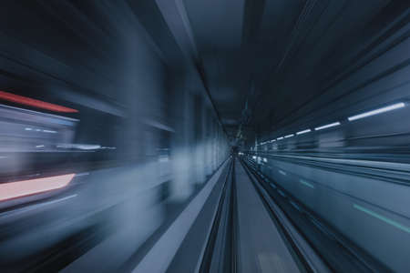 Time-lapse shot of subway passagesの写真素材
