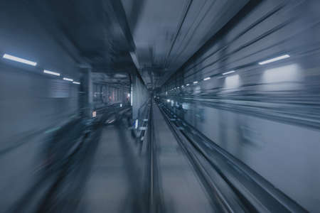 Time-lapse shot of subway passagesの写真素材