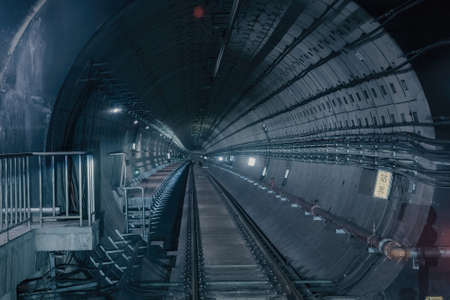 Time-lapse shot of subway passages