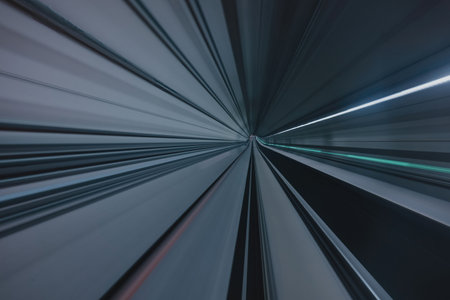 Time-lapse shot of subway passagesの写真素材