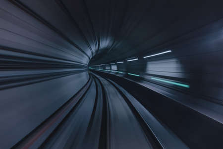 Time-lapse shot of subway passagesの写真素材