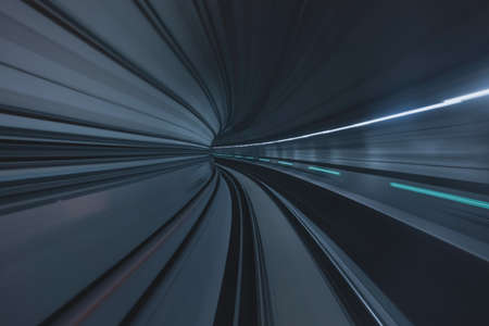 Time-lapse shot of subway passagesの写真素材