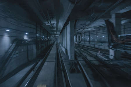 Time-lapse shot of subway passagesの写真素材