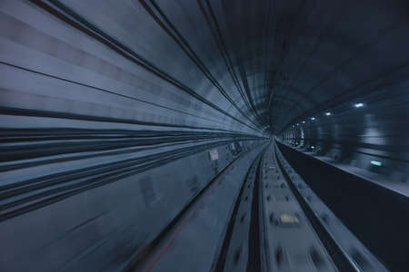 Time-lapse shot of subway passagesの写真素材