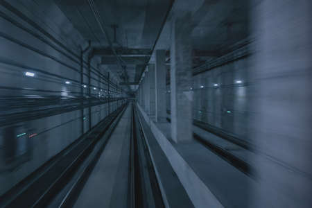 Time-lapse shot of subway passagesの写真素材