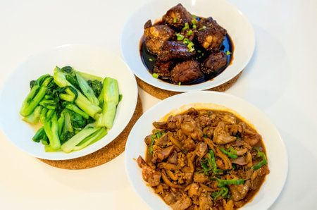 Daily Chinese food at homeの写真素材