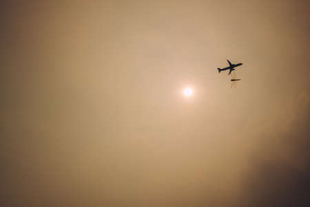 Airplane flying in the sky