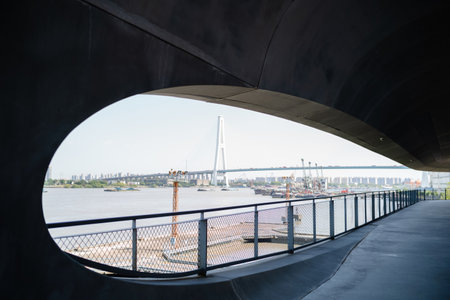 Cable-stayed bridge in Rotterdam, Holland.