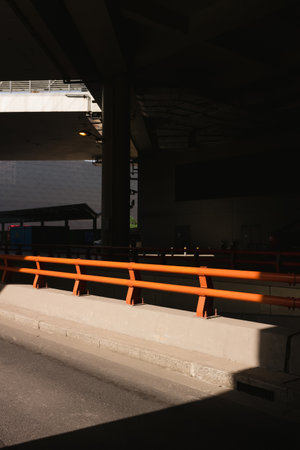 Ramp for skateboard in the park, closeup of photoの写真素材
