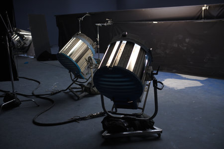 Professional studio lighting equipment, spotlights, spotlights and spotlightsの写真素材