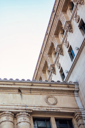 Low angle view of the facade of a building in London, UK