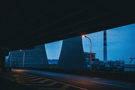 Nuclear power plant in the city of Seoul, South Korea.の写真素材