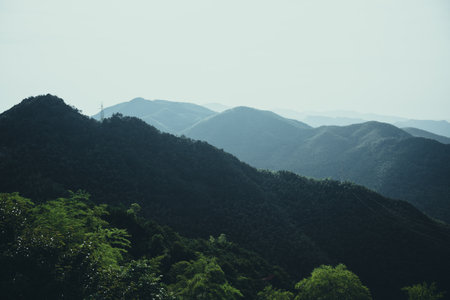 Mountain landscape in the morning, natural scenery in south korea.の写真素材