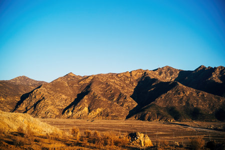 Mountain landscape in the early morning. Altai, Siberia, Russiaの写真素材