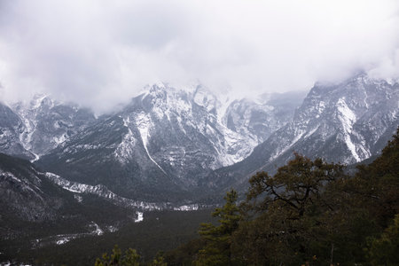 Mountains in Yading national level reserve, Daocheng, Sichuan Province, China.