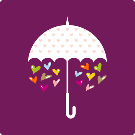 valentine's day(umbrella)のイラスト素材