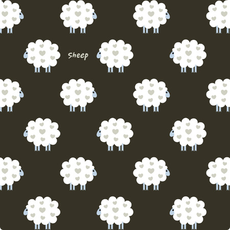 Vector Illustration of Sheep backgroundのイラスト素材