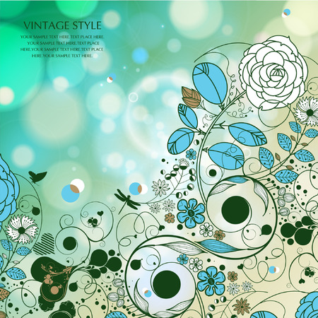 vintage flowerのイラスト素材