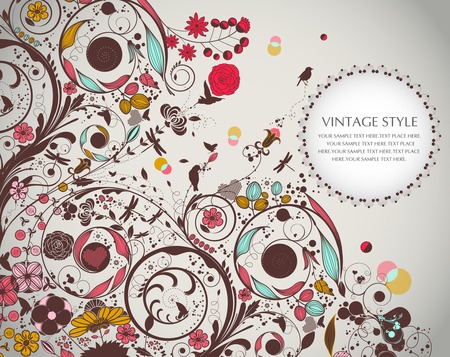 vintage flowerのイラスト素材