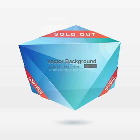 Abstract origami speech bubble vector backgroundのイラスト素材
