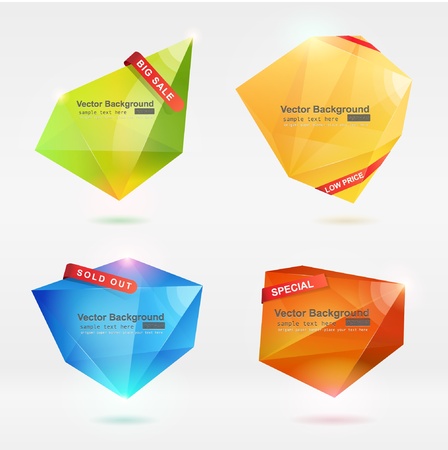 Abstract origami speech bubble vector background のイラスト素材