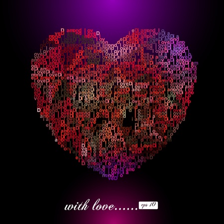 vector mosaic-loveのイラスト素材