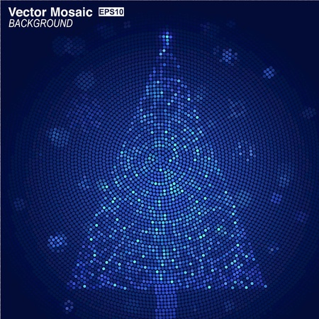 vector mosaic-treeのイラスト素材