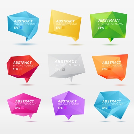 Abstract origami speech bubble vector background のイラスト素材