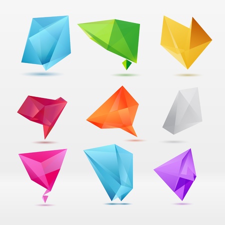 Abstract origami speech bubble backgroundのイラスト素材