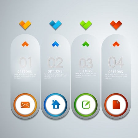 vector paper progress steps for tutorial のイラスト素材