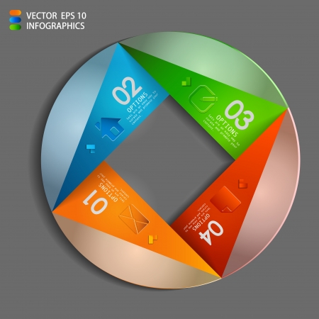 vector paper progress steps for tutorial のイラスト素材