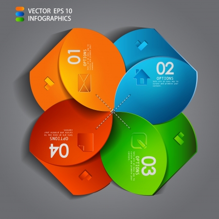 vector paper progress steps for tutorial のイラスト素材