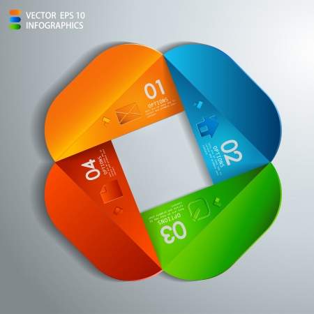 vector paper progress steps for tutorial のイラスト素材